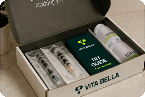 Vita Bella treatment box with TRT supplies